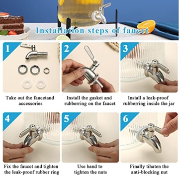 Berglander 1 Gallon Glass Drink Dispenser with Spigot