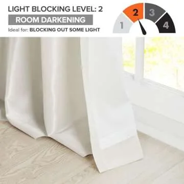 Madison Park Emilia Faux Silk Single Curtain with Privacy Lining, DIY Twist Tab Top, Window Drape for Living Room, Bedroom and Dorm, 108"L x 50"W, White