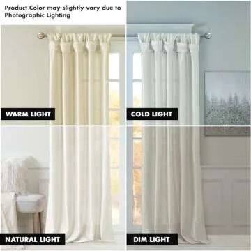 Madison Park Emilia Faux Silk Single Curtain with Privacy Lining, DIY Twist Tab Top, Window Drape for Living Room, Bedroom and Dorm, 108"L x 50"W, White