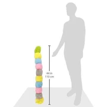 Patchwork Pet Pastel Caterpillar 35-Inch Squeak Toy for Dogs