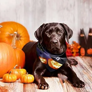 URATOT 6 Pack Halloween Dog Bandanas Costumes Dog Bandanas Washable Pet Neckerchief Dog Bibs for Halloween Party