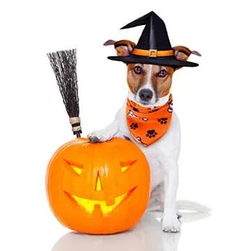 URATOT 6 Pack Halloween Dog Bandanas Costumes Dog Bandanas Washable Pet Neckerchief Dog Bibs for Halloween Party