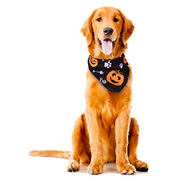 URATOT 6 Pack Halloween Dog Bandanas Costumes Dog Bandanas Washable Pet Neckerchief Dog Bibs for Halloween Party