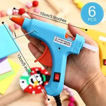 Zhengmy 6 Pcs Mini Glue Gun Set - Colorful Hot Melt Guns for DIY Crafts