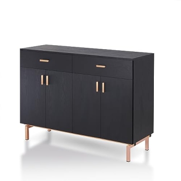 Furniture of America Brysin Modern 48 in. Buffet Server, Sideboard with Removable Wine Holder, 2 Dra...