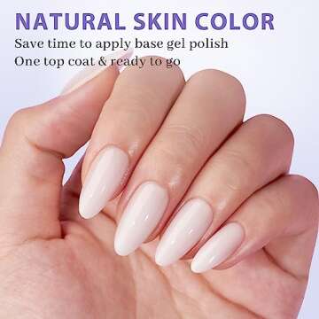 BTArtboxnails Almond Gel Nail Tips Medium - Pre Colored Milky White Soft Gel Nail Tips, Milky White Press on Nails, Natural XCOATTIPS Pre Applied Tip Primer