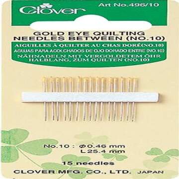 Clover Gold Eye Quilting Needles - Precision for Perfect Stitches