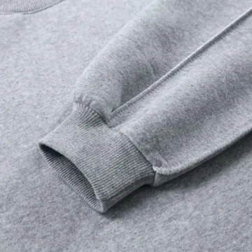 Amazhiyu Women Cropped Sweatshirt Long Sleeves Pullover Fleece Crop Tops Heather Grey, Medium