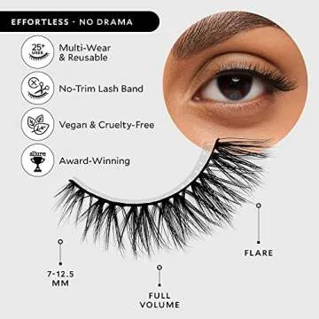 Velour Effortless Lashes, Natural Looking False Eyelashes, Fluffy & Lightweight No Trim Eyelashes, Reusable Fake Lashes For All Eye Shapes, Vegan & Cruelty-Free, Lash Glue not Included (No Drama)