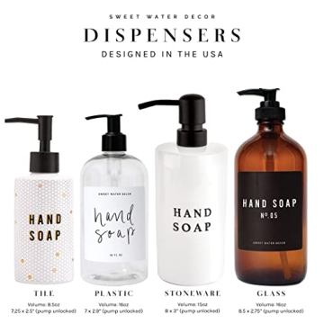 Amber Refillable Soap Dispensers for Farmhouse Decor