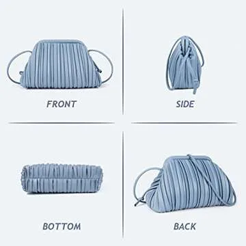 GLITZALL Clutch Purse and Dumpling Bag for Women,Designer Cloud Handbag and Ruched Bag with Detachable Shoulder Strap