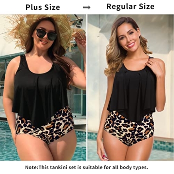 SuperPrity Womans Plus Size Bathing Suit Black Swimsuits - XXX-Large, Black Leopard