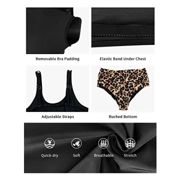 SuperPrity Womans Plus Size Bathing Suit Black Swimsuits - XXX-Large, Black Leopard