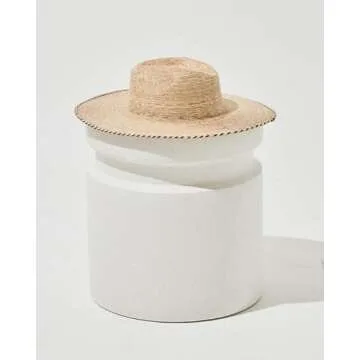 L*Space Dean Hat for Women, Wide-Brimmed Hat for Summer, Sun Protection and Vacation, Contrast Weave...