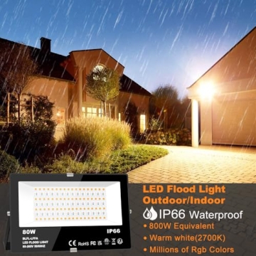 MELPO RGB Flood Lights 8000 Lumens Smart Control