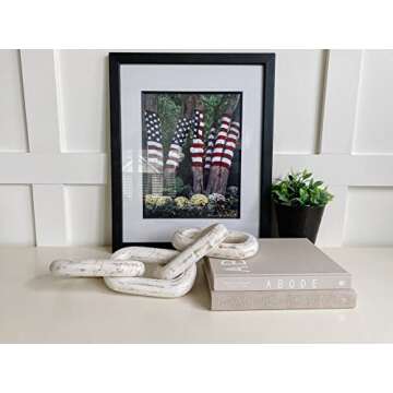 Mottled White Four Link Decorative Wooden Chain for Home Decor