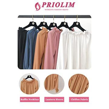 Stylish Spriolim Women's Off Shoulder Chiffon Tops