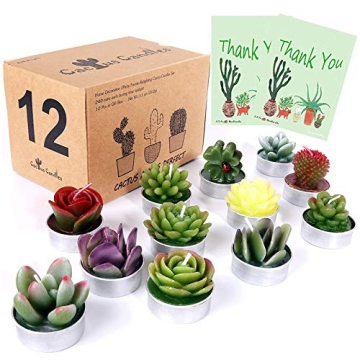 AIXIANG 12Pcs Cactus Candles Succulent Candles, Wedding Party Favors for Guests, Bridal Shower Candl...
