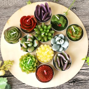 AiXiAng Cactus Candle Set 12Pcs for Parties