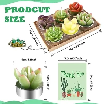 AiXiAng Cactus Candle Set 12Pcs for Parties