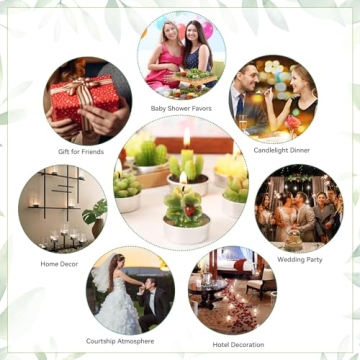 AiXiAng Cactus Candle Set 12Pcs for Parties