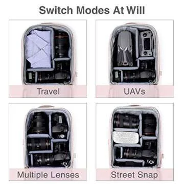 BAGSMART Camera Backpack, DSLR SLR Canvas Camera Bag Fits 13.3 Inch Laptop Water Resistant with Rain Cover Tripod Holder,for Men Women,Canvas Pink