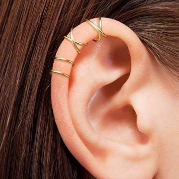 Stylish PAGOW 4x Fake Helix Ear Cuffs for All Occasions