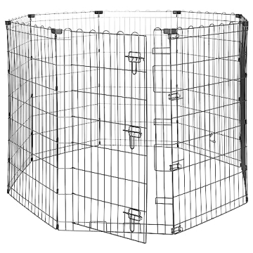 Amazon Basics Foldable Octagonal Metal Exercise Pet Dog Playpen for Dogs, for RV Camping, Outdoor Ya...