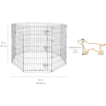 Amazon Basics Foldable Pet Exercise Playpen - Large & Versatile
