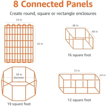 Amazon Basics Foldable Pet Exercise Playpen - Large & Versatile