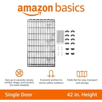 Amazon Basics Foldable Pet Exercise Playpen - Large & Versatile