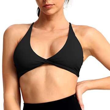 YEOREO Coral Sports Bras for Women Criss-Cross Back Padded Workout Thin Straps Bra Running Yoga Bra Casual Crop Tops