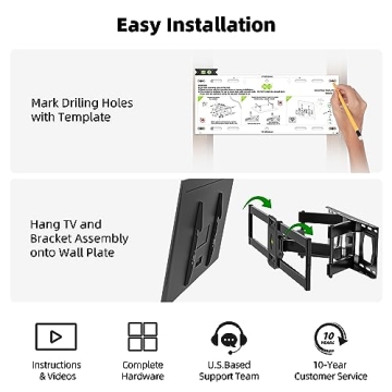 Full Motion TV Wall Mount for 37"-86" Flat Screens