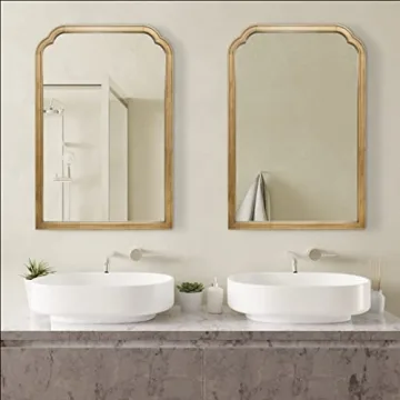 WallBeyond 24" x 36" Rustic Wood Bathroom Mirror
