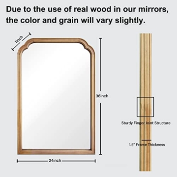 WallBeyond 24" x 36" Rustic Wood Bathroom Mirror