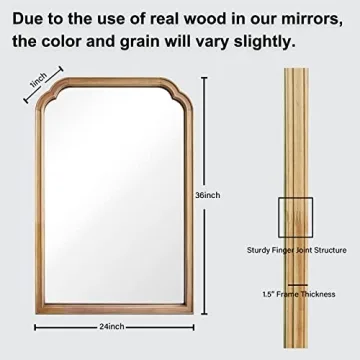 WallBeyond 24" x 36" Rustic Wood Bathroom Mirror