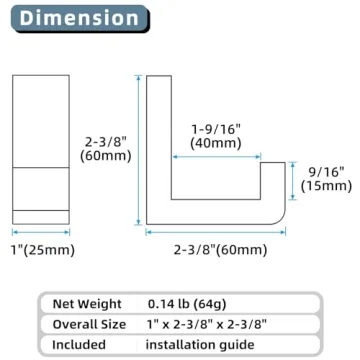 Angle Simple Bathroom Towel Hook in Gold - 304 SS