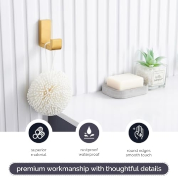 Angle Simple Bathroom Towel Hook in Gold - 304 SS