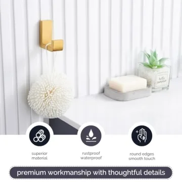 Angle Simple Bathroom Towel Hook in Gold - 304 SS