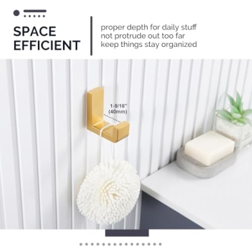 Angle Simple Bathroom Towel Hook in Gold - 304 SS