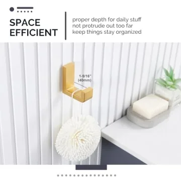 Angle Simple Bathroom Towel Hook in Gold - 304 SS