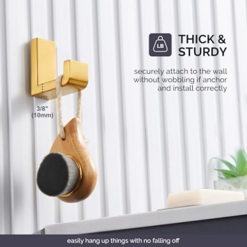 Angle Simple Bathroom Towel Hook in Gold - 304 SS