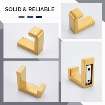 Angle Simple Bathroom Towel Hook in Gold - 304 SS