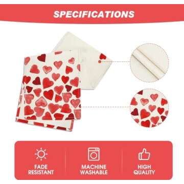 Artoid Mode Red Heart Valentine's Day Table Runner, Seasonal Anniversary Wedding Kitchen Dining Table Decoration for Home Party Decor 13x72 Inch