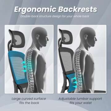 Soohow Ergonomic Office Chair with Lumbar Support and 3D Armrests