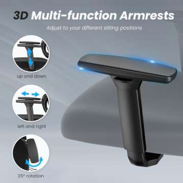 Soohow Ergonomic Office Chair with Lumbar Support and 3D Armrests
