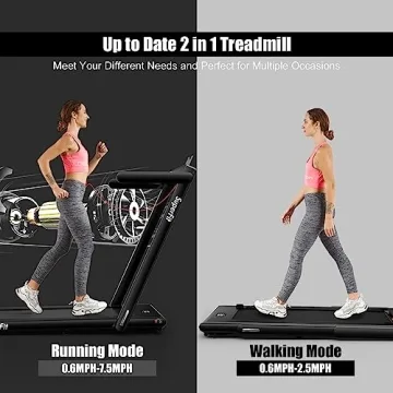 GoPlus 2-in-1 Folding Treadmill for Home Office Use