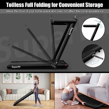 GoPlus 2-in-1 Folding Treadmill for Home Office Use