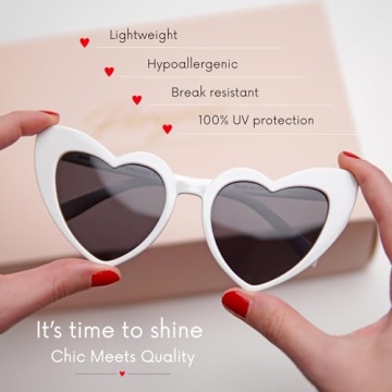 Pergozo Pink Heart Sunglasses Set for Bachelorette Parties