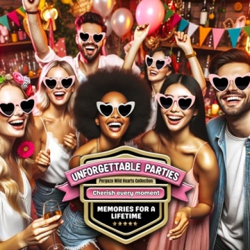 Pergozo Pink Heart Sunglasses Set for Bachelorette Parties